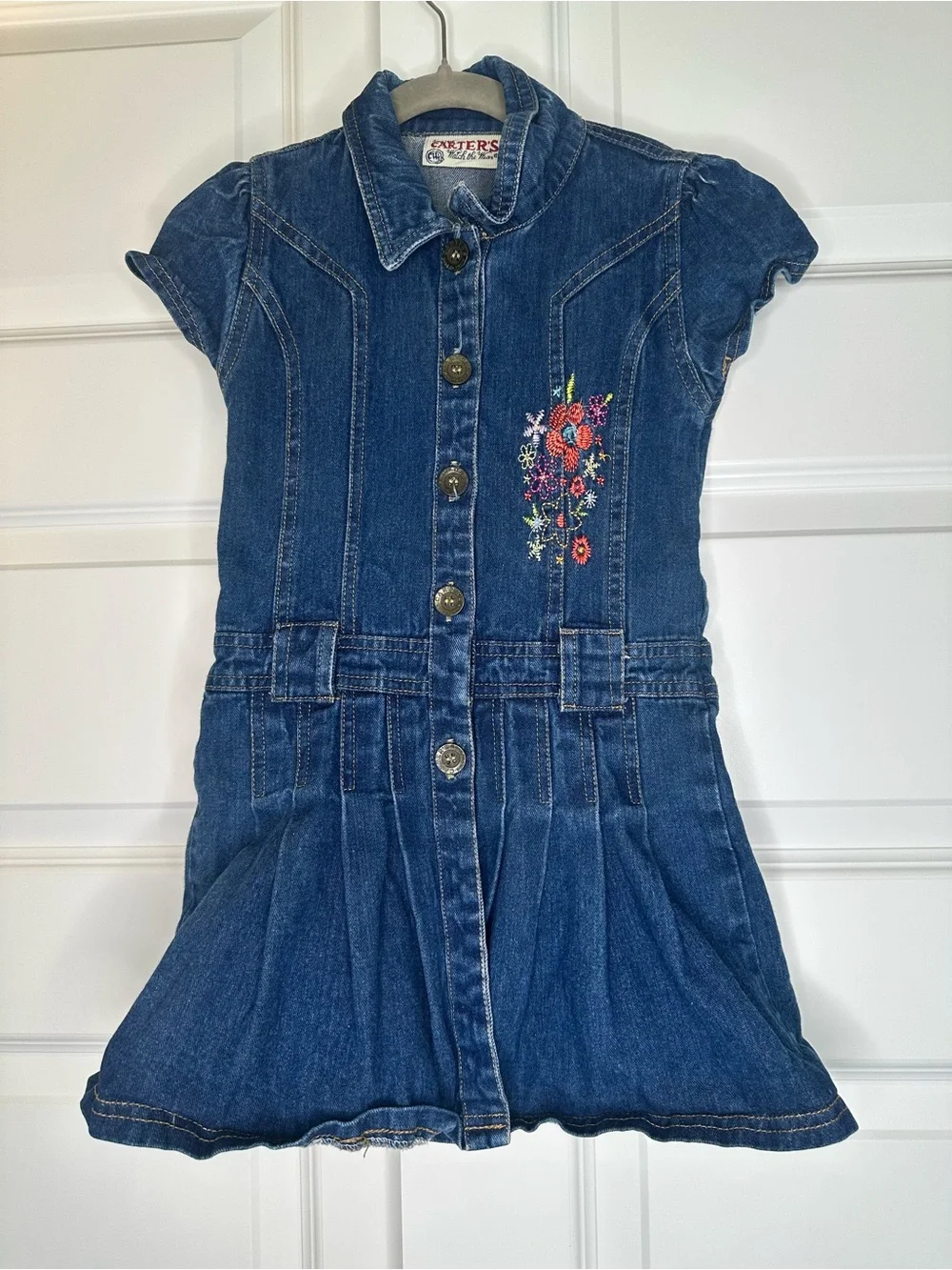 Vintage Carter’s Watch the Wear Denim Dress Girls 6X - EUC